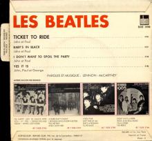 THE BEATLES FRANCE EP - A - 1965 05 17 - SLEEVE 0 RECORD 1 - ODEON SOE 3766 - pic 1