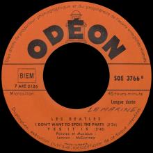 THE BEATLES FRANCE EP - A - 1965 05 17 - SLEEVE 1 RECORD 1 - ODEON SOE 3766 - pic 5