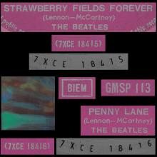 THE BEATLES MULTICOLOR GREECE - GMSP 113 - STRAWBERRY FIELDS FOREVER ⁄ PENNY LANE - OPEN CENTER - pic 4