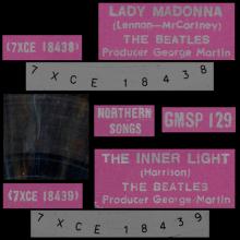 THE BEATLES MULTICOLOR GREECE - GMSP 129 - LADY MADONNA ⁄ THE INNER LIGHT - PUSH-OUT CENTER - pic 1