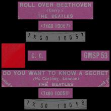 THE BEATLES MULTICOLOR GREECE - GMSP  53 - ROLL OVER BEETHOVEN ⁄ DO YOU WANT TO KNOW A SECRET - PUSH-OUT CENTER - pic 4