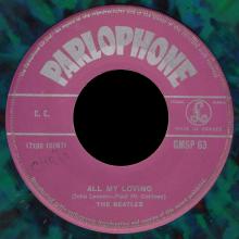 THE BEATLES MULTICOLOR GREECE - GMSP  63 - ALL MY LOVING ⁄ IF I FELL - OPEN CENTER - pic 3