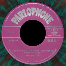 THE BEATLES MULTICOLOR GREECE - GMSP  82 - EIGHT DAYS A WEEK ⁄ I DON'T WANT TO SPOIL THE PARTY - OPEN CENTER - pic 5