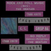 THE BEATLES MULTICOLOR GREECE - GMSP  84 - ROCK AND ROLL MUSIC ⁄ NO REPLY - OPEN CENTER - pic 4