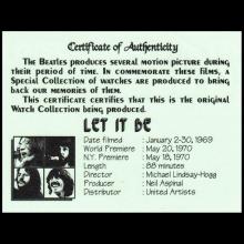 THE BEATLES TIMEPIECES 1996 - B51 - D - BEATLES MOTION PICTURE WATCH COLLECTION SPECIAL EDITION - LET IT BE - pic 9