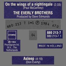 THE EVERLY BROTHERS - ON THE WINGS OF A NITGHTINGALE - HOLLAND - 880 213-7  - pic 1