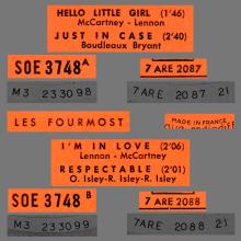 THE FOURMOST - HELLO LITTLE GIRL ⁄ I'M IN LOVE - SOE 3748 - FRANCE - EP - pic 4