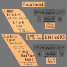 THE FOURMOST - HELLO LITTLE GIRL ⁄ I'M IN LOVE - EMI 2695 - UK - EP - pic 4