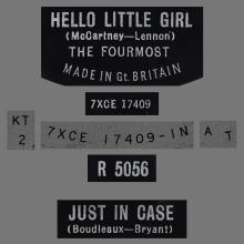 THE FOURMOST - HELLO LITTLE GIRL - R 5056 - UK - pic 1