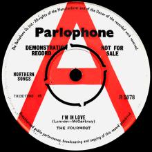 THE FOURMOST - I'M IN LOVE - R 5078 - UK - PROMO - pic 3