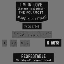 THE FOURMOST - I'M IN LOVE - R 5078 - UK - pic 1