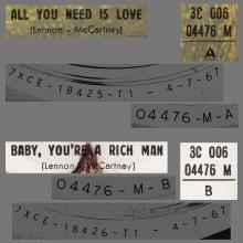 THE GREATEST STORY - ALL YOU NEED IS LOVE ⁄ BABY YOU'RE A RICH MAN - 3C 006-04466 - APPLE - A - pic 1