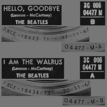 THE GREATEST STORY - HELLO GOODBYE ⁄ I AM THE WALRUS - 3C 006-04477 - BLACK LABEL - A - pic 1