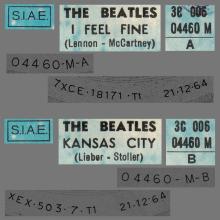 THE GREATEST STORY - I FEEL FINE ⁄ KANSAS CITY - 3C 006-04460 - BLUE LABEL - B - pic 1