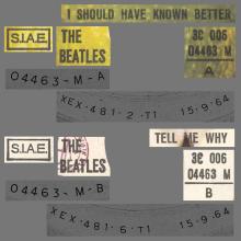 THE GREATEST STORY - I SHOULD HAVE KNOWN BETTER ⁄ TELL ME WHY - 3C 006-04463 - APPLE - A - pic 1
