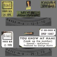 THE GREATEST STORY - LET IT BE ⁄ YOU KNOW MY NAME - 3C 006-04353 - APPLE - A 0 - pic 1