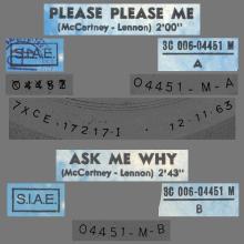 THE GREATEST STORY - PLEASE PLEASE ME ⁄ ASK ME WHY - 3C 006-04451 - BLUE LABEL - A - pic 1