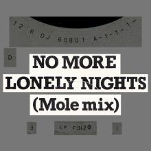 1984 10 29 - PAUL McCARTNEY - NO MORE LONELEY NIGHTS ( MOLE MIX ) - 12 R DJ 6080T - 12INCH PROMO - pic 1