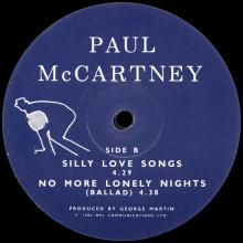 1984 10 29 - PAUL McCARTNEY - NO MORE LONELEY NIGHTS ⁄ SILLY LOVE SONGS - 12 R 6080T - 12INCH PROMO - pic 1