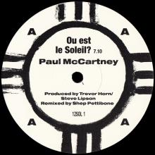 1989 11 13 - PAUL MCCARTNEY - OU EST LE SOLEIL ? - 12 SOL 1 - 12INCH PROMO - pic 1