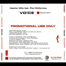 UK 1999 12 13 - VO!CE - HEATHER MILLS FEAT. PAUL McCARTNEY - CODARCD 004 - PROMO CDR - pic 1