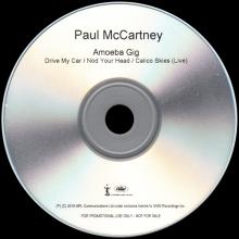 UK 2019 07 12 - PAUL McCARTNEY - AMOEBA GIG - 3 TRACKS CDR - PROMO - pic 3