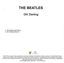 2019 09 27 THE BEATLES - OH! DARLING - PROMO - APPLE UNIVERSAL - CDR - pic 2