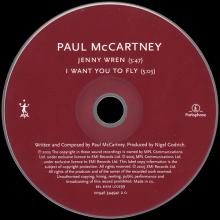 2005 11 21 PAUL MCCARTNEY - JENNY WREN ⁄ I WANT YOU TO FLY - CDR 6678 - 8 94634 49412 0 - EU / BEL - 2 TRACKS - pic 3