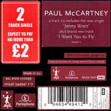 2005 11 21 PAUL MCCARTNEY - JENNY WREN ⁄ I WANT YOU TO FLY - CDR 6678 - 8 94634 49412 0 - EU / BEL - 2 TRACKS - pic 4