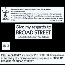 1984 Give My Regards To Broad Street - Publicity Photo BR-11/12 - Lobby Cards - pic 1