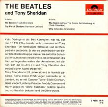 ger039 The Beatles & Tony Sheridan / My Bonnie / Cry For A Shadow / The Saints / Why / 3. 65 / Polydor / E 76 586 HI-FI - pic 2