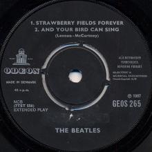 dk250  Penny Lane / Strawberry Fields Forever / And Your Bird Can Sing / I'm Only Sleeping Parlophone GEOS 265 - pic 1