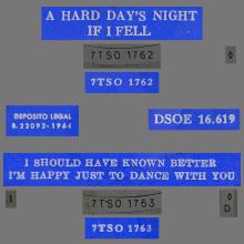 sp165 - 01 A HARD DAY'S NIGHT / IF I FELL / I SHOULD HAVE KNOWN BETTER / I'M HAPPY JUST TO DANCE WITH YOU - DSOE 16.619 - pic 4