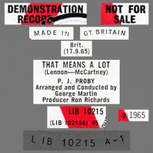 P.J. PROBY - THAT MEANS A LOT - UK - LIB 10215 - PROMO - pic 1