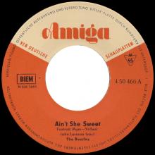 Beatles Discography DDR 050 AIN'T SHE SWEET / CRY FOR A SHADOW - AMIGA 4 50 466 A - pic 1