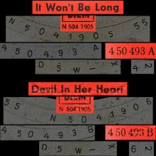 Beatles Discography DDR 065 IT WON'T BE LONG / DEVIL IN HER HEART - AMIGA - 4 50 493 A  - pic 1