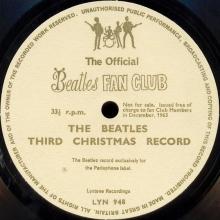 THE BEATLES DISCOGRAPHY UK 1964 The Beatles Third Christmas Record - LYN 948 - Promo - pic 3