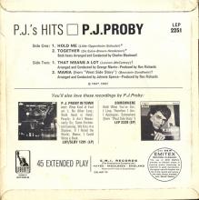 P.J. PROBY - THAT MEANS A LOT - UK - LEP 2251 - EP - pic 2