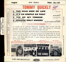 TOMMY QUICKLY - TIP OF MY TONGUE - VOGUE ⁄ PYE - PNV.24129 ⁄ EXPV 4111 B-P - FRANCE EP - pic 2