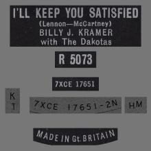 BILLY J. KRAMER WITH THE DAKOTAS - I'LL KEEP YOU SATISFIED - R 5073 - UK  - pic 1