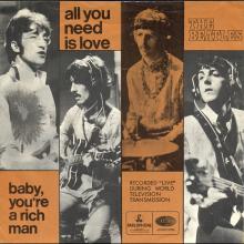 Beatles Discography Denmark dk22a-b All You Need Is Love ⁄ Baby, You're A Rich Man - Parlophone R 5620  - pic 1