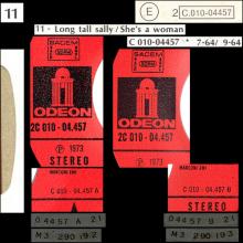 THE BEATLES DISCOGRAPHY FRANCE - OLDIES BUT GOLDIES - 110 L7-P2 - LONG TALL SALLY / SHE'S A WOMAN - E 2C 010-04457 - pic 1