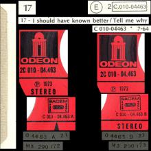 THE BEATLES DISCOGRAPHY FRANCE - OLDIES BUT GOLDIES - 170 L6-P1 - I SHOULD HAVE KNOWN BETTER / TELL ME WHY - E 2C 010-04463 - pic 1