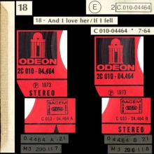 THE BEATLES DISCOGRAPHY FRANCE - OLDIES BUT GOLDIES - 180 L6-P1 - AND I LOVE HER / IF I FELL - E 2C 010-04464 - pic 1