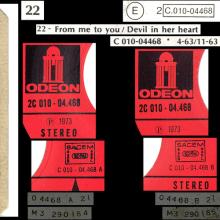 THE BEATLES DISCOGRAPHY FRANCE - OLDIES BUT GOLDIES - 220 L6-P1 - FROM ME TO YOU / DDEVIL IN HER HEART - E 2C 010-04468 - pic 1