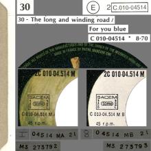 THE BEATLES DISCOGRAPHY FRANCE - OLDIES BUT GOLDIES - 300 L2-P1 - THE LONG AND WINDING ROAD / FOR YOU BLUE - E 2C 010-04514 - pic 1