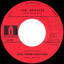 THE BEATLES DISCOGRAPHY FRANCE - OLDIES BUT GOLDIES - 320 L6-P1 - ALL YOU NEED IS LOVE / BABY YOU'RE A RICH MAN - E FO.103 - pic 1
