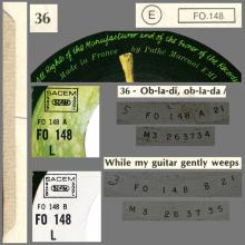 THE BEATLES DISCOGRAPHY FRANCE - OLDIES BUT GOLDIES - 360 L1-P1- OB-LA-DI-OB-LA-DA / WHILE MY GUITAR GENTLY WEEPS - E FO.148 - pic 1