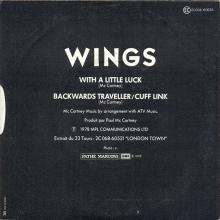 fr20 With A Little Luck ⁄ Backwards Traveller⁄Cuff Link 2C 008-60639 - pic 1