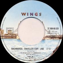 fr20 With A Little Luck ⁄ Backwards Traveller⁄Cuff Link 2C 008-60639 - pic 1